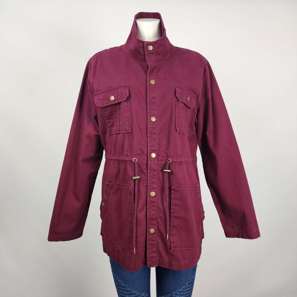 Arizona Burgundy Cotton Utility Jacket Size XL